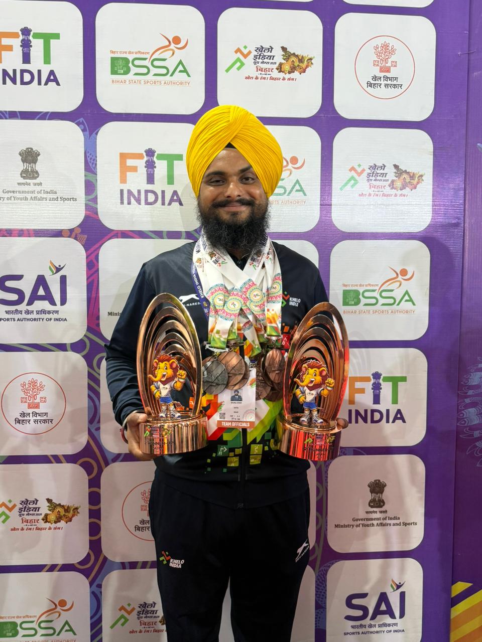 The Bihar team, led by Gatka Coach Balraj, General Secretary of Gatka Association District (Hoshiarpur), made a name for itself.
